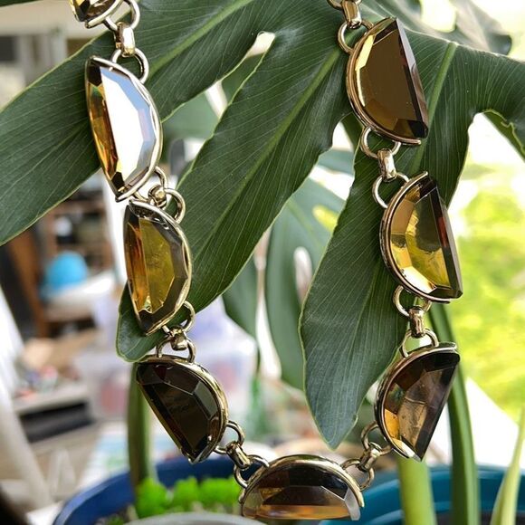 Gold Amber Crescent Gem Long Coldwater Creek Necklace $16 ea or bundle 3/$25 - Picture 4 of 8